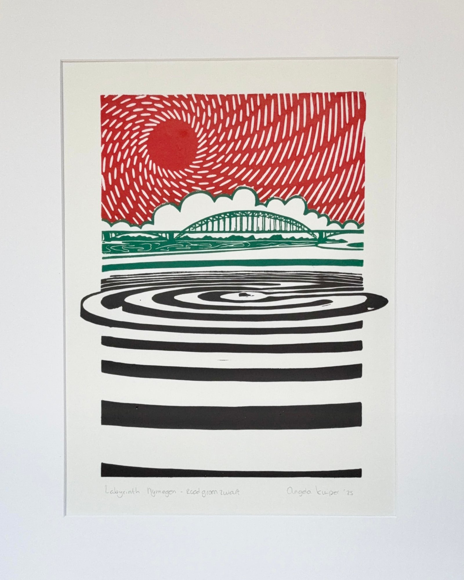 Labyrinth rood groen zwart