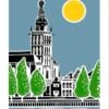 Postcard Sint Stevenskerk (blue)