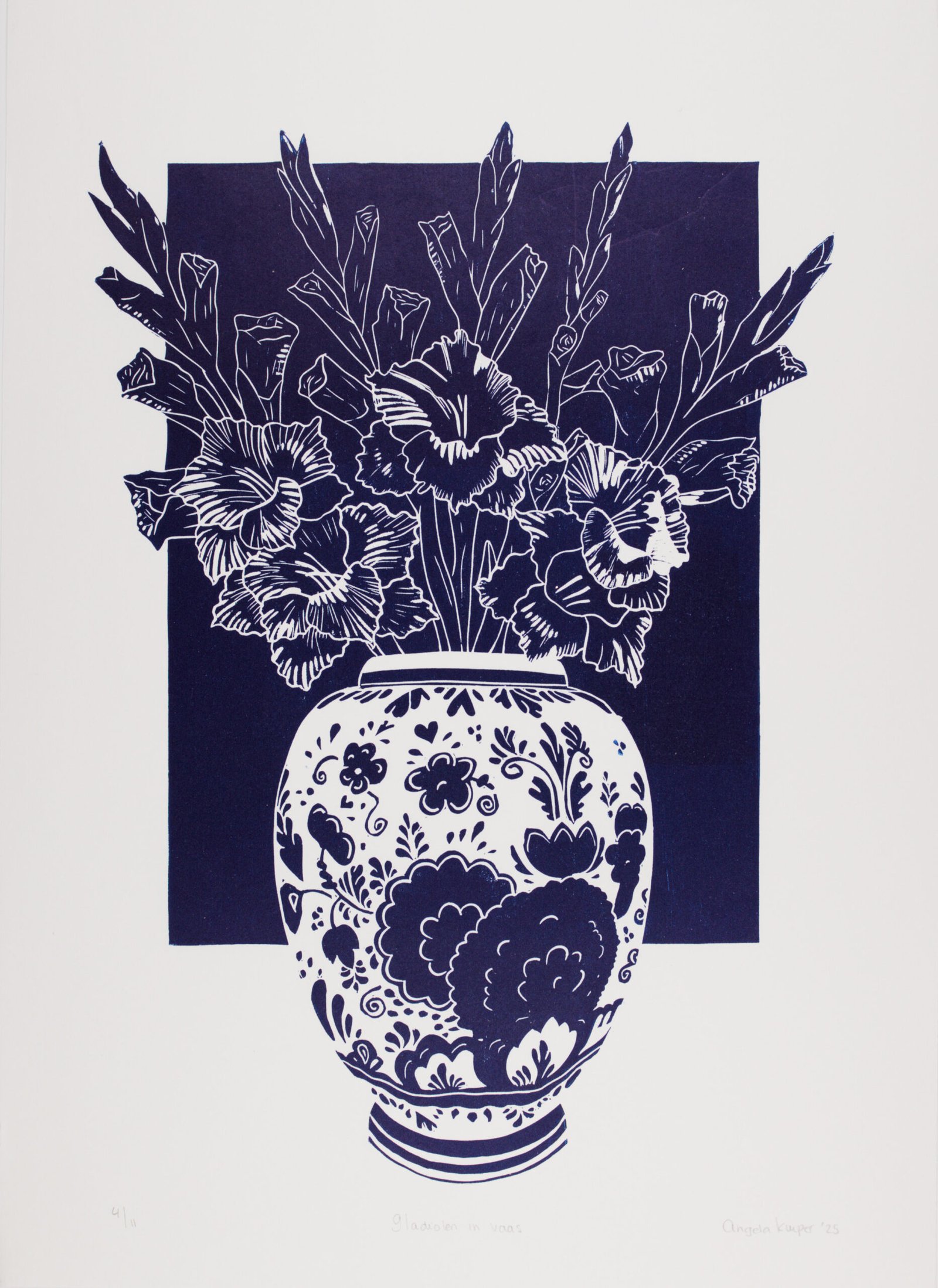 Gladiolen in Vaas (blue)