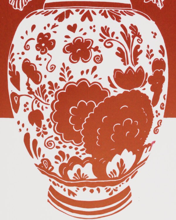 Gladiolen in Vaas (red)