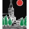 Postcard Sint Stevenskerk (red-green-black)