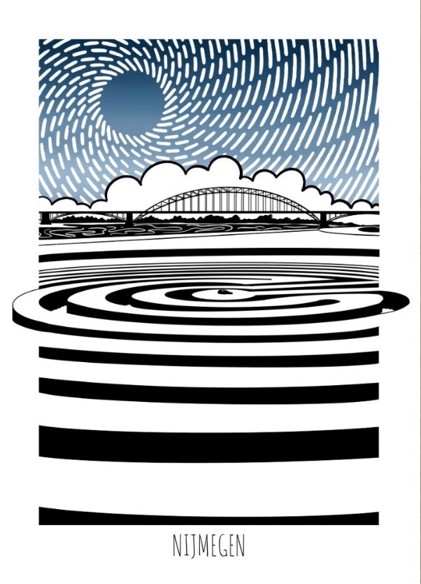 Postcard Labyrinth (blue)