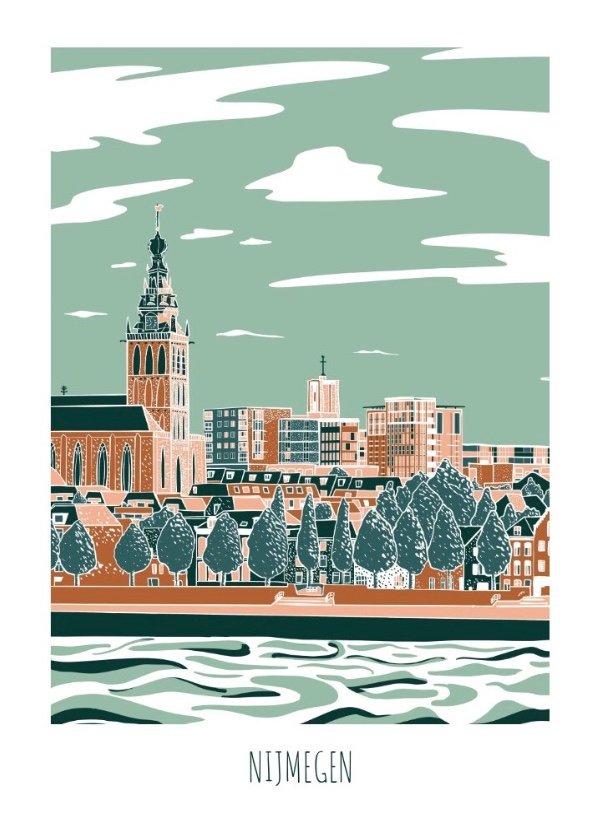 Postcard Waalkade Nijmegen