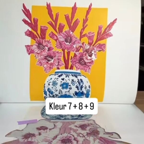 Gladiolen in Vaas (9 colors)