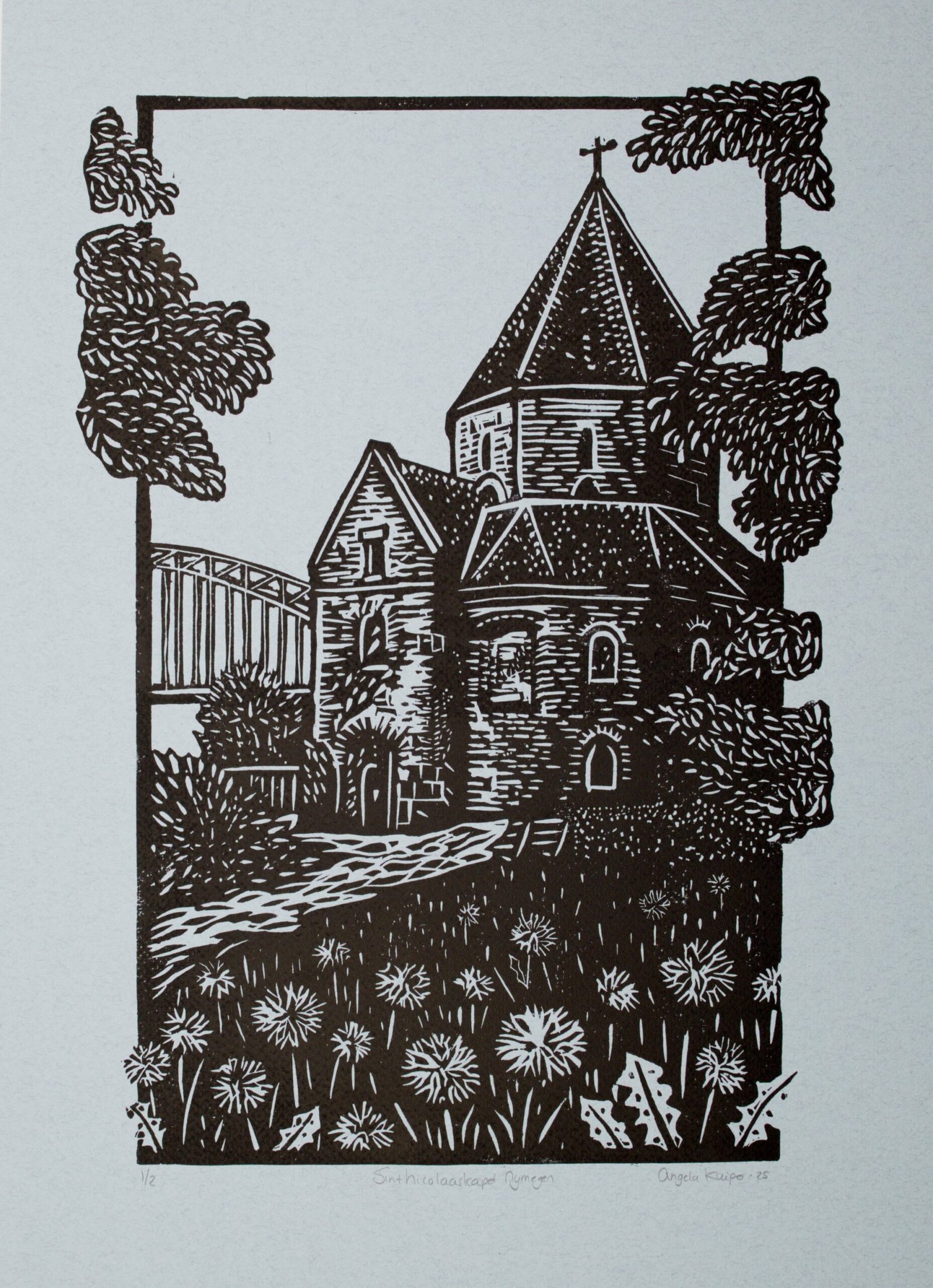 Sint Nicolaaskapel black on powder blue