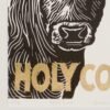 Detail of gold embossing on the Holy Cow print