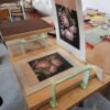 Workshop resultaat linoprint workshop linoplaat op pers