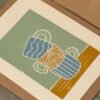resultaat workshop linoprint kopjes